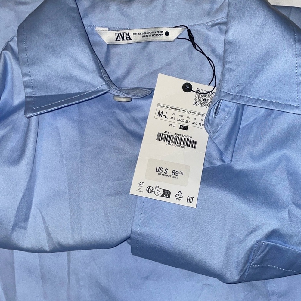 Zara Men's Blue Shirt